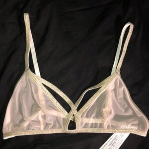 FOREVER 21 LIGHT PINK & GOLD SHEER BRALETTE